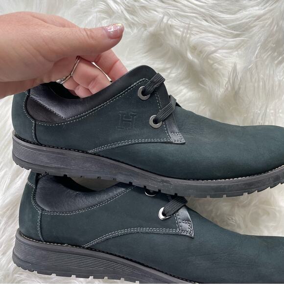 Hermes | Men’s Black Nubuck Suede Leather Derby Shoe Lace-Up Classic Daily Flats - Picture 8 of 10